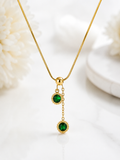 Aura Green Drop Necklace