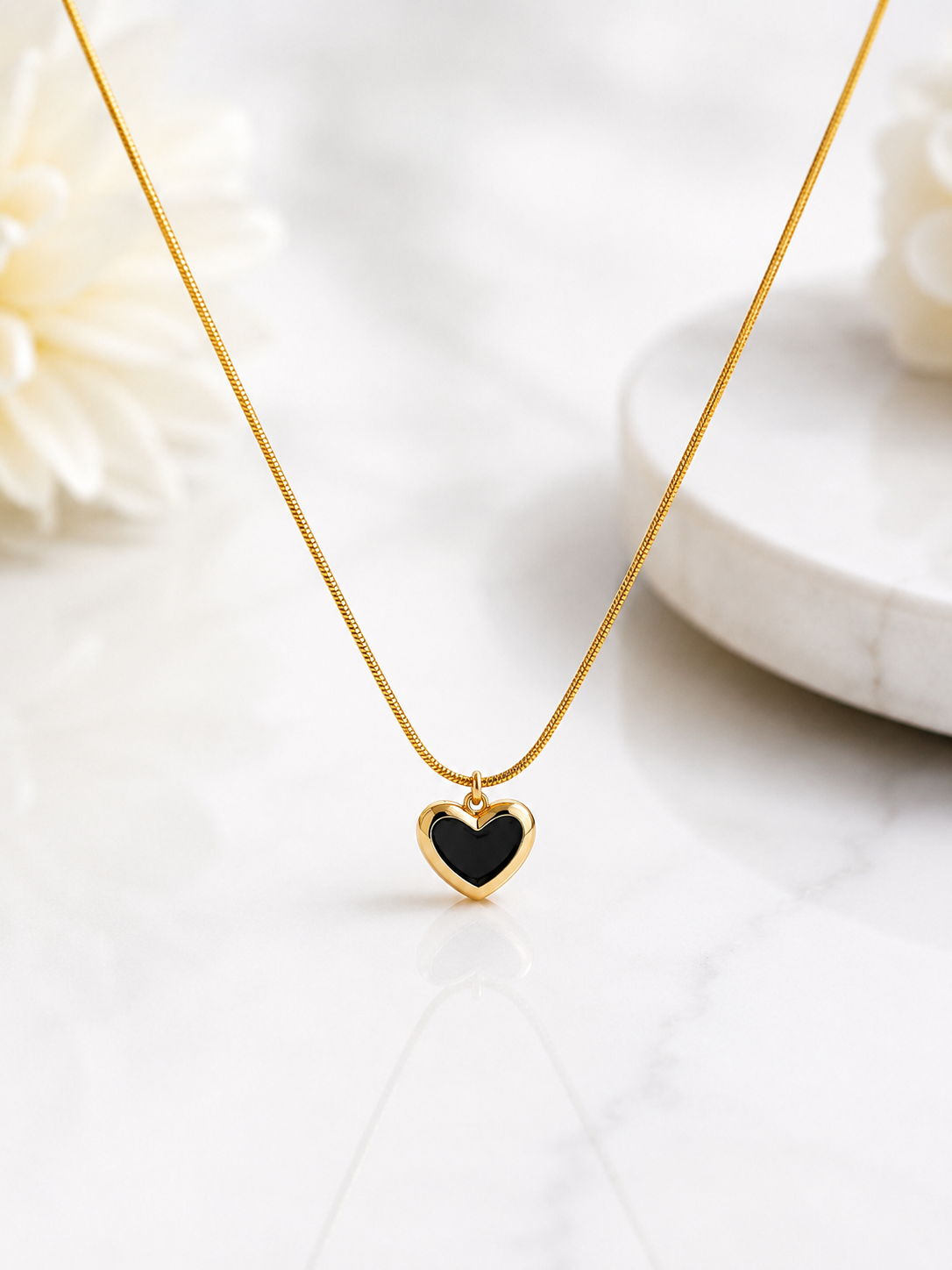 Black Noir Heart Necklace