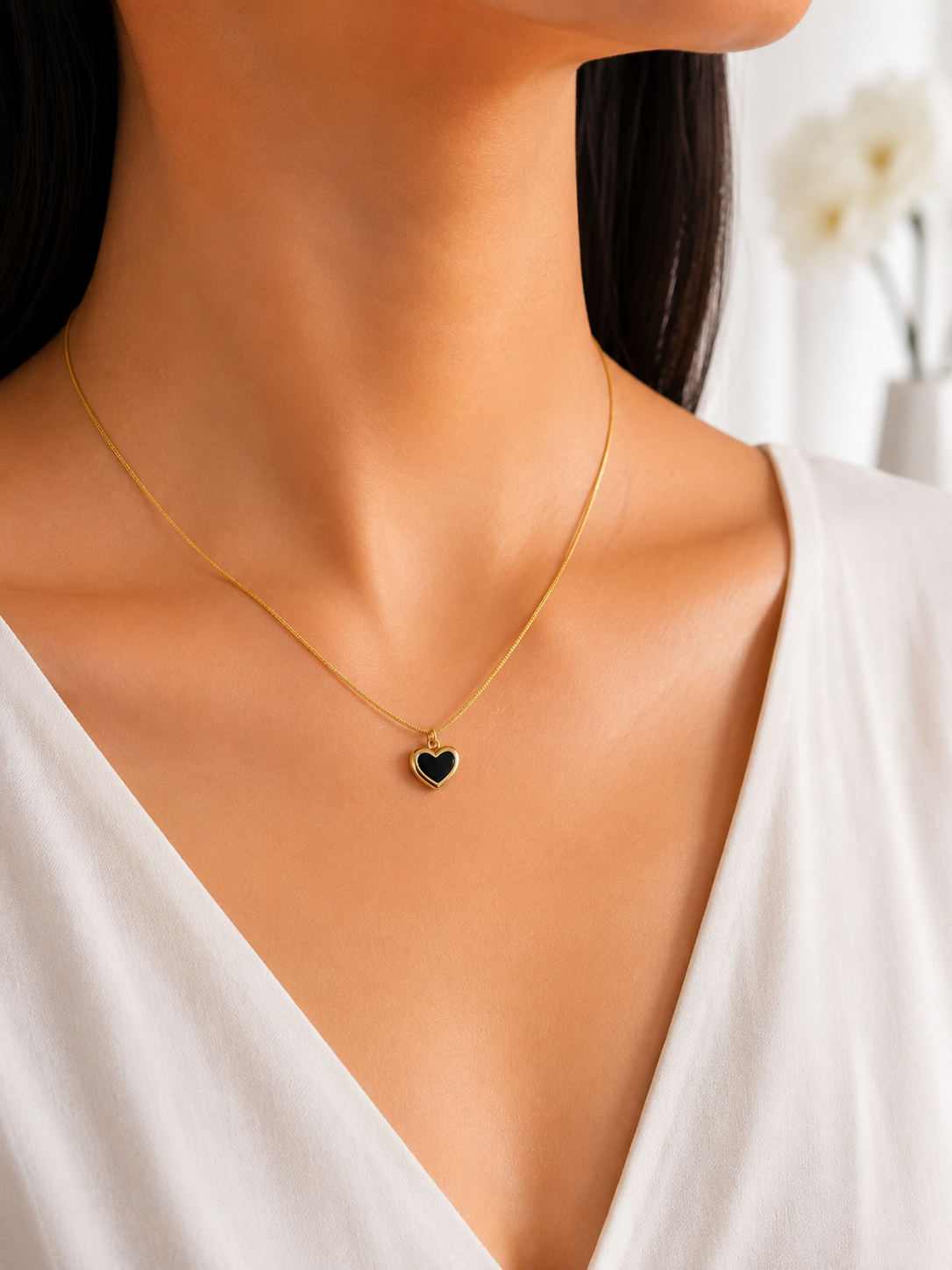 Black Noir Heart Necklace