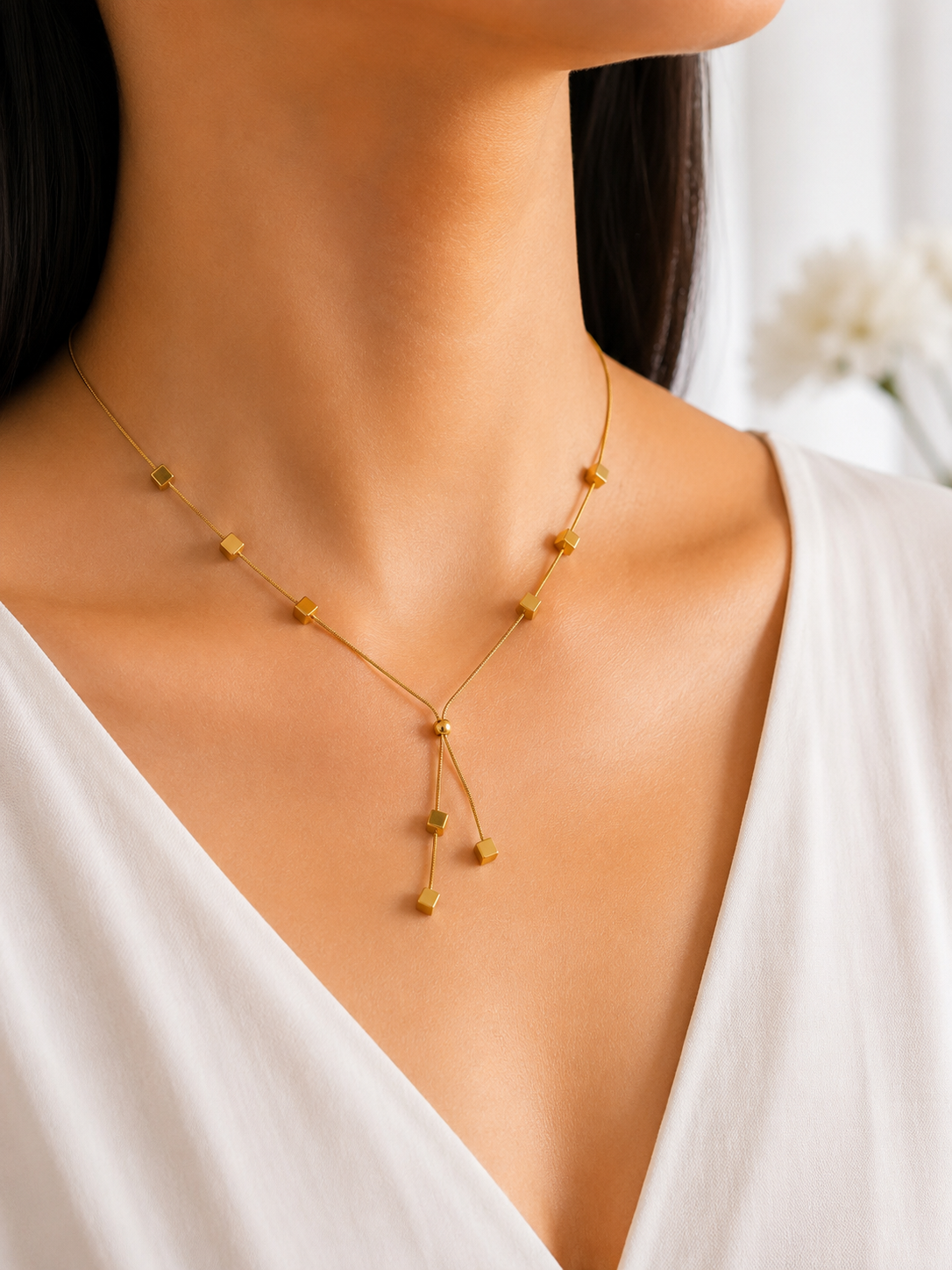 Nova Cube Lariat Necklace