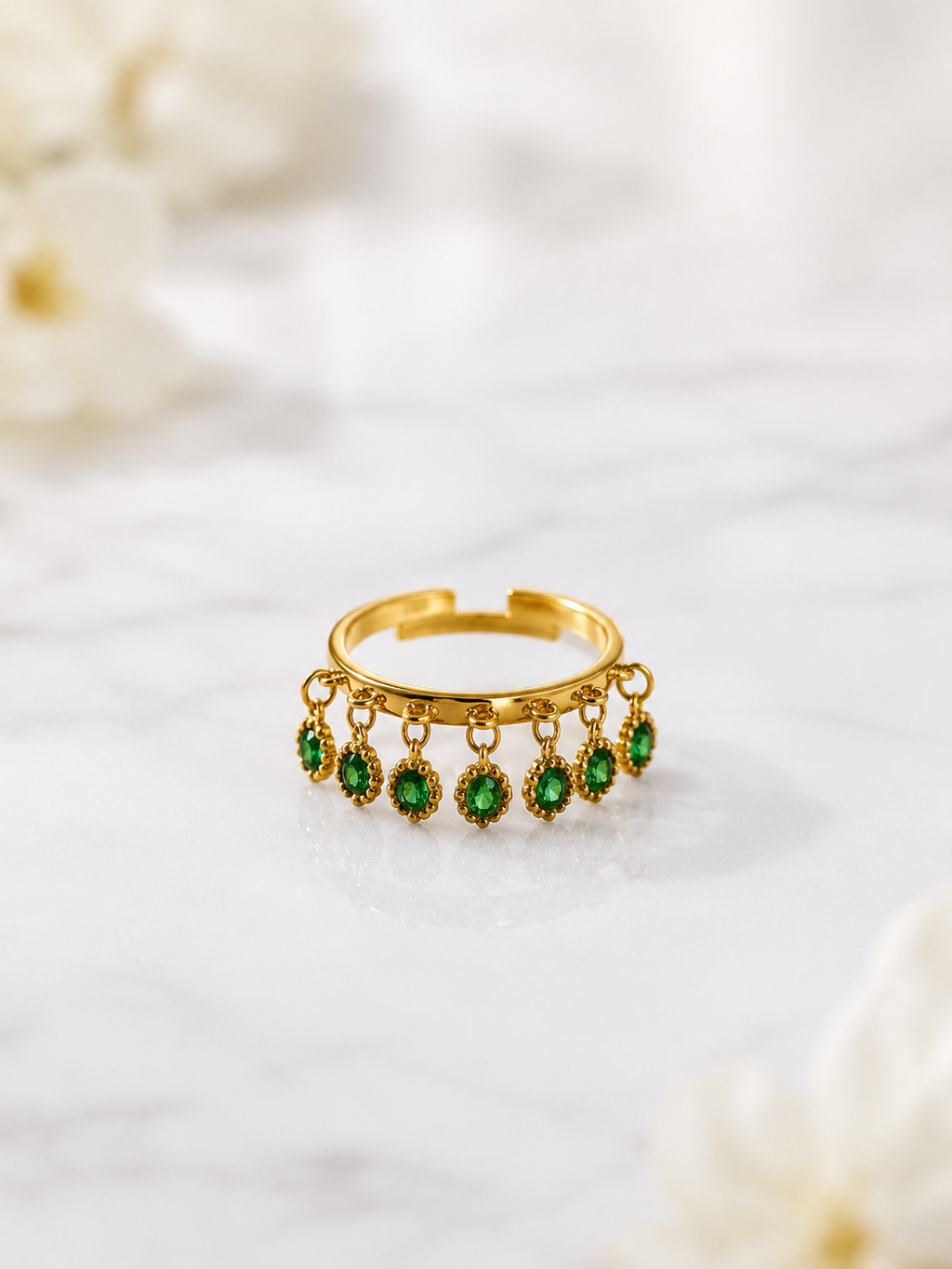 Green Charm Ring