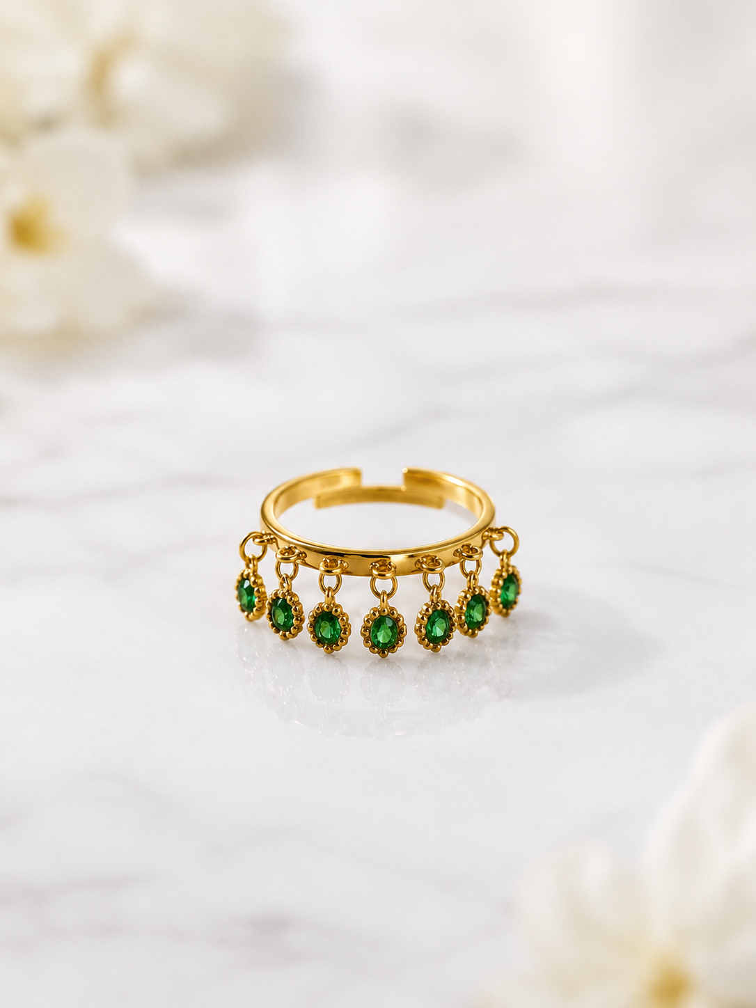 Green Charm Ring