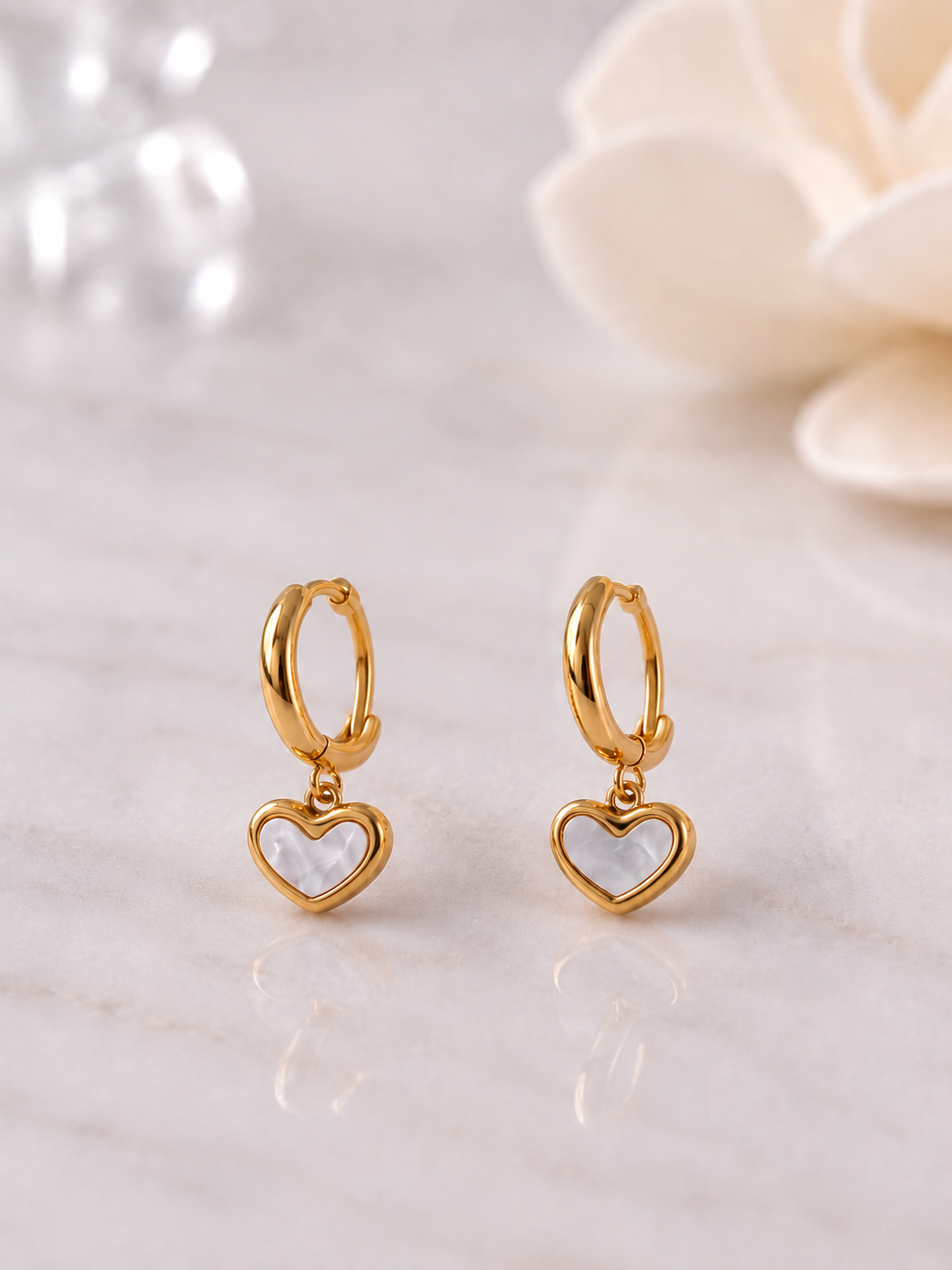 Heart Charm Hoop Earrings