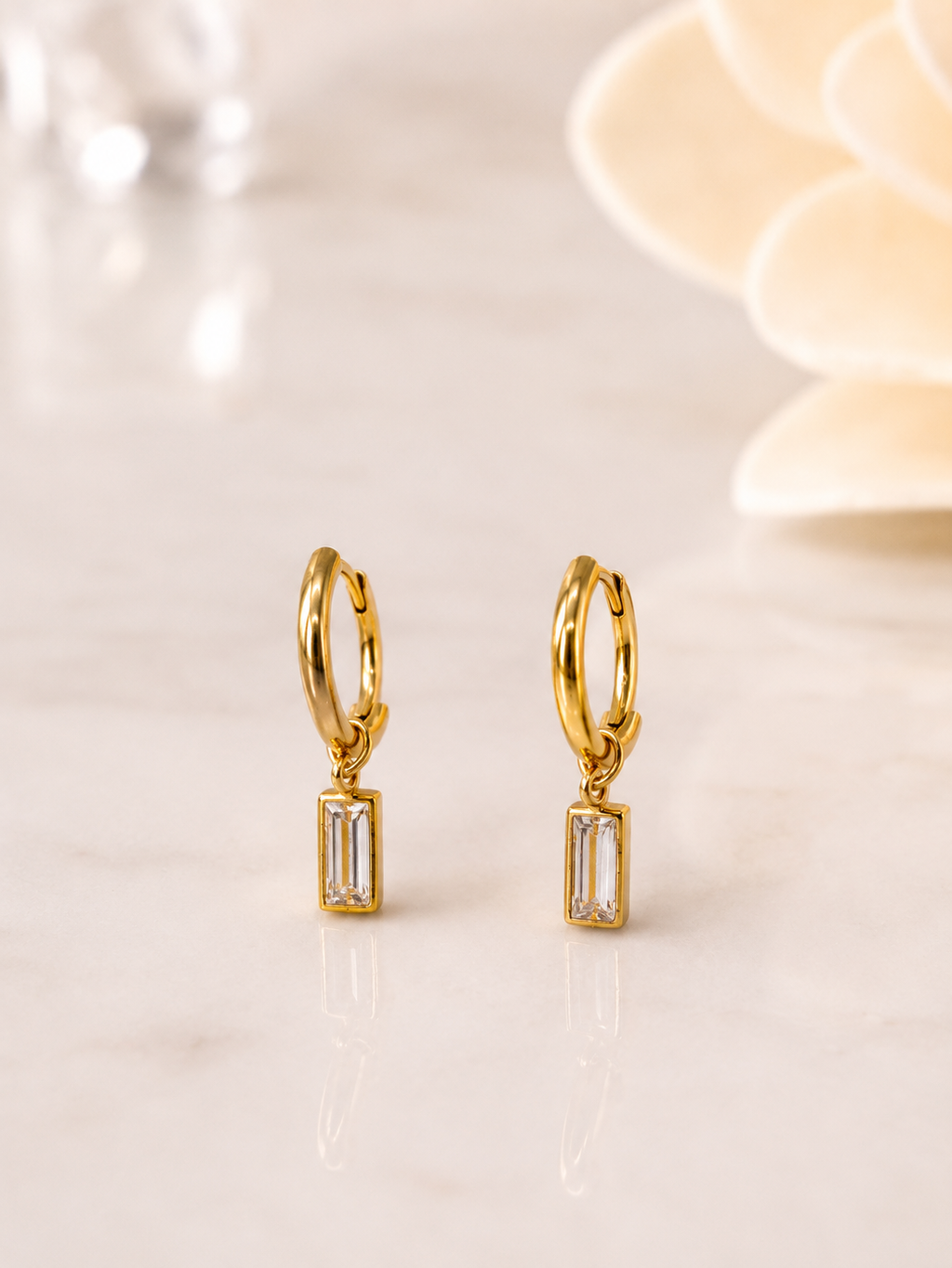 Crystal Bar Hoop Earrings
