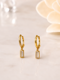 Crystal Bar Hoop Earrings