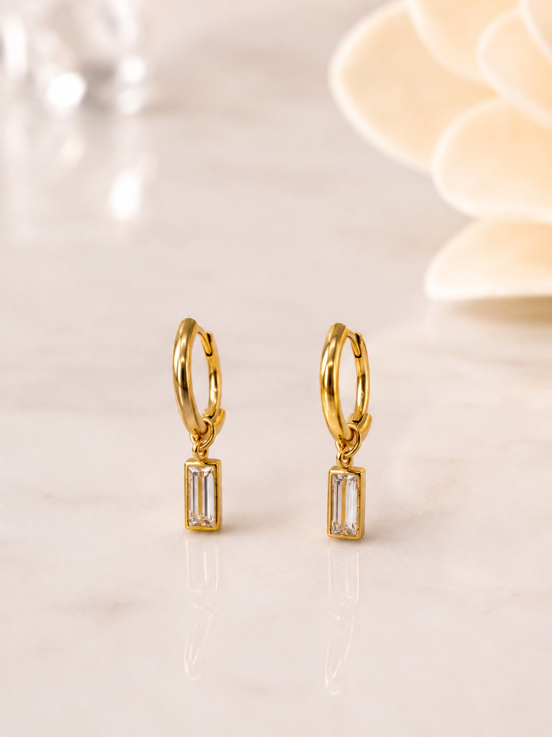 Crystal Bar Hoop Earrings