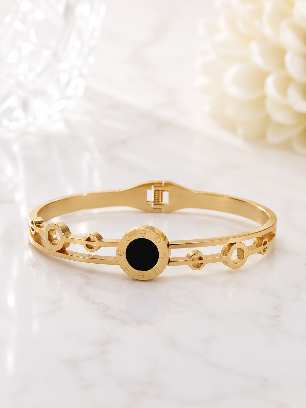 Golden Eclipse Bangle Bracelet